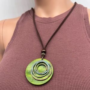 Y2K Green Statement Necklace